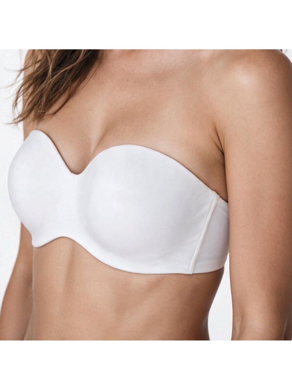 VICTORIA'S SECRET White Lightly Lined Sweetheart Strapless  5 Way Bra - 36DDD